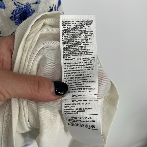 Old Navy | Floral Smocked Midi Dress Short Cap Sleeves Cottage Prairie Boho XL - Picture 7 of 7